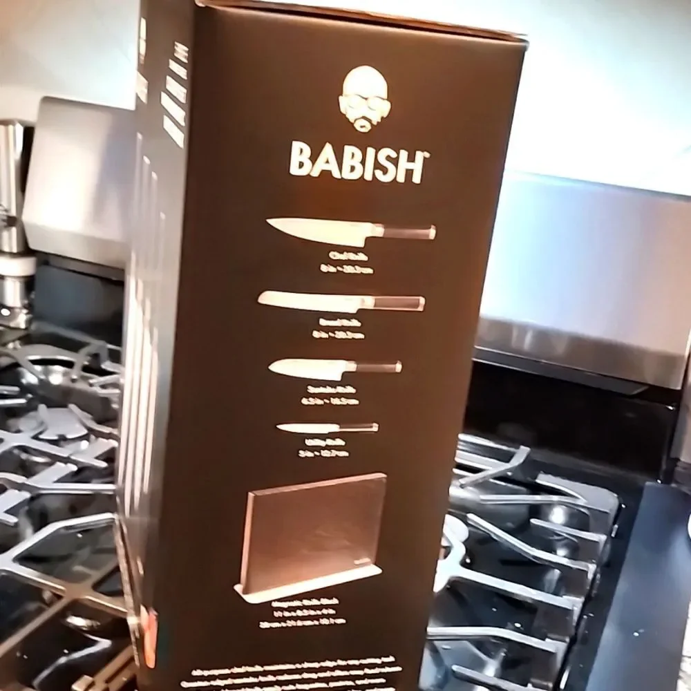 Babish 5-Piece Stainless Steel Cutlery Set w/Magnetic Knife Block